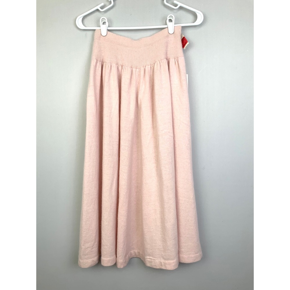 NWT Vintage 80s Liz Claiborne PS Pink Lambswool Angora Rabbit Knit Maxi Skirt